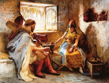  Game Painting - The Game of Chance Frederick Arthur Bridgman